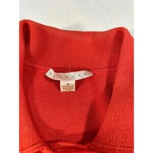 Belford 100% Cotton knit crop swing jacket orange Med button front bell sleeve